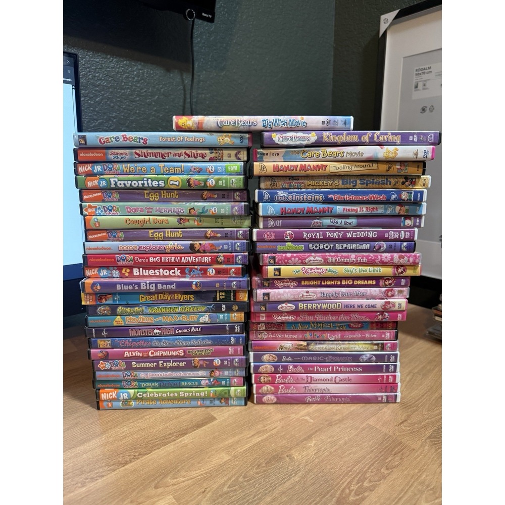 Kids DVD Cartoon Lot Nick Jr Disney Care Bear Strawberry Shortcake Lot 47